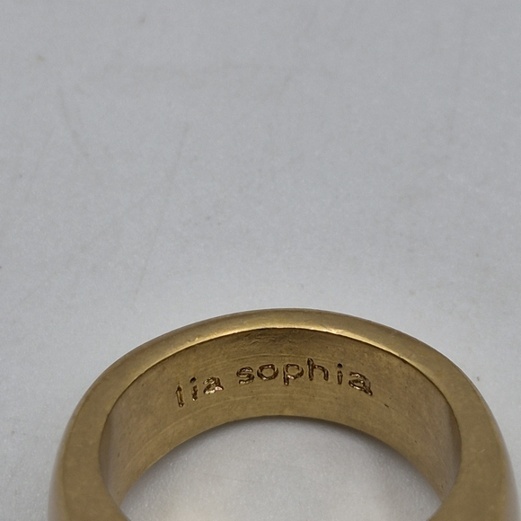 Lia Sophia Chunky Gold Ring Turquoise & Rhinestones - Picture 2 of 8